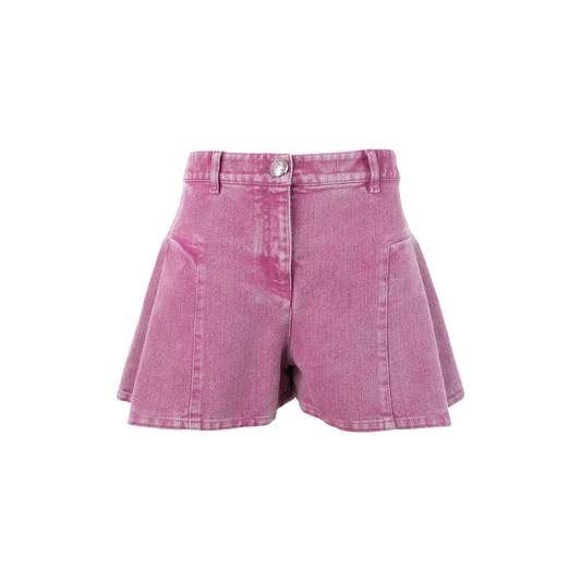 Chanel Logo Denim Shorts in Pink size 38