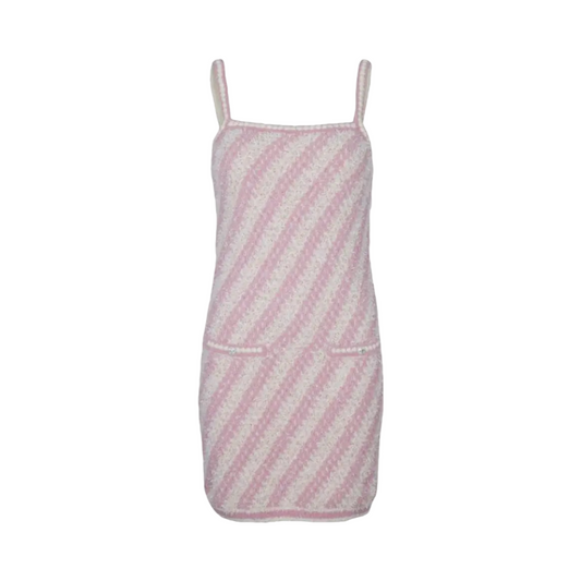 Chanel plain cotton dress pink size 38